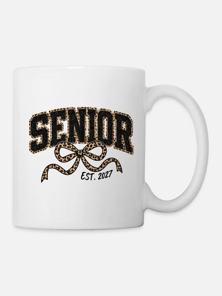 Nœud papillon léopard pailleté pour senior - Mug blanc - blanc