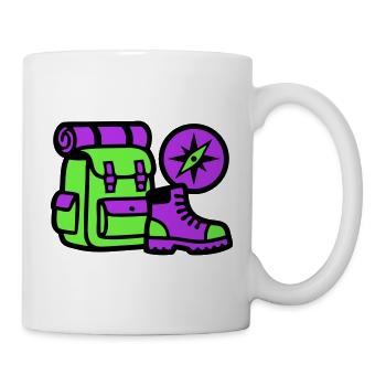 Graphique de boussole pour sac à dos de randonnée - Mug blanc - blanc - Droite