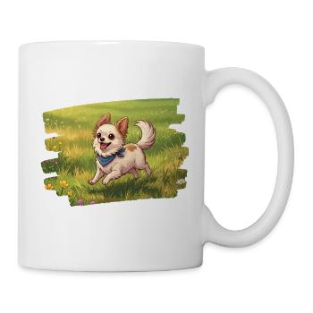 Un mignon chihuahua qui traverse la prairie - Mug blanc - blanc - Droite