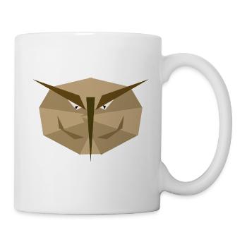 Masque de hibou en tons terreux - Mug blanc - blanc - Droite