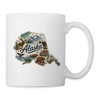 Alaska State Vintage Reise-Souveniraufkleber - Tasse - Weiß - Rechts