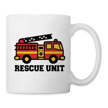 Feuerwehrauto Logo - Tasse - Weiß - Rechts