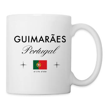Guimaraes Portugal Koordinaten Reise Souvenir - Tasse - Weiß - Rechts