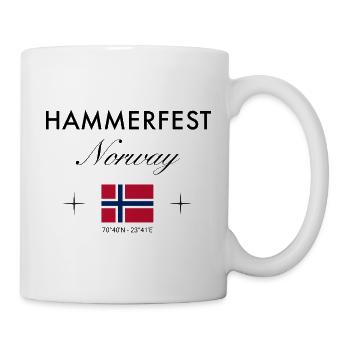 Hammerfest Norwegen Koordinaten Reise Souvenir - Tasse - Weiß - Rechts