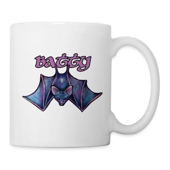 Batty Night Bat-Fledermaus-Illustration - Tasse - Weiß - Rechts