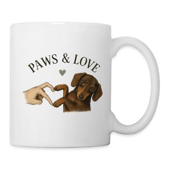 Paws & Love Dachshund Paw Heart - Mug - white - Right