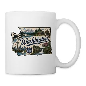 Washington State Mount Rainier Vintage-Aufkleber - Tasse - Weiß - Rechts