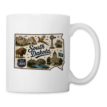 South Dakota Mount Rushmore Vintage-Aufkleber - Tasse - Weiß - Rechts