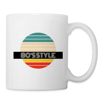 80s Style Retro Vintage Farben Geschenk - Tasse - Weiß - Rechts