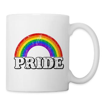 Pride Regenbogen Vintage Statement LGBTQ Fans - Tasse - Weiß - Rechts