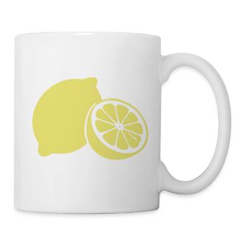 Zitrone Silhouette Gelbe Frische - Tasse - Weiß - Rechts
