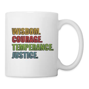 4 Stoic Virtues Retro Rainbow - Tasse - Weiß - Rechts