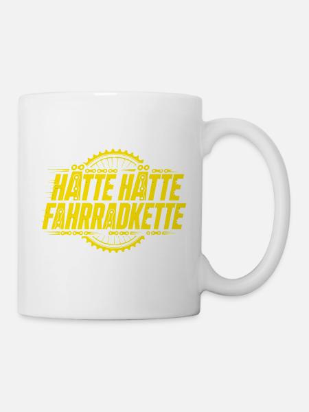 Hätte Hätte Fahrradkette - Lustiges Fahrrad Shirt - Tasse - Weiß