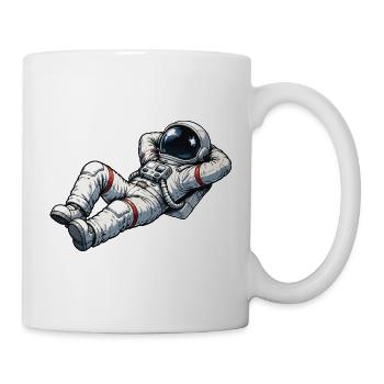 Relaxed astronaut in retro design - Mug - white - Right