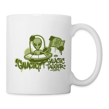 Graphisme graffiti d’OVNI extraterrestre - Mug blanc - blanc - Droite