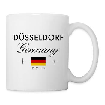 Düsseldorf Deutschland Koordinaten Reise Souvenir - Tasse - Weiß - Rechts