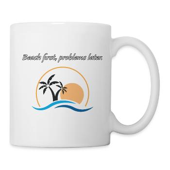 La plage d’abord, les problèmes après. - Mug blanc - blanc - Droite