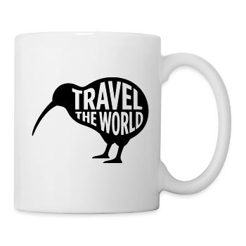 Kiwi Vogel Travel The World – Lustiges Reisen - Tasse - Weiß - Rechts