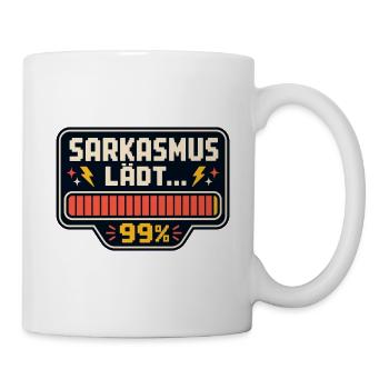 Sarkasmus lädt 99% – Lustiger Spruch - Tasse - Weiß - Rechts