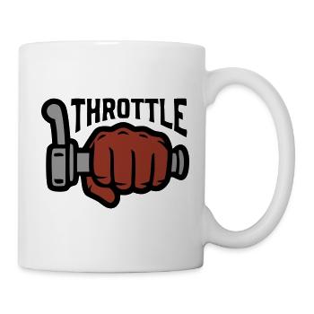 Throttle Gasgriff Schriftzug - Tasse - Weiß - Rechts