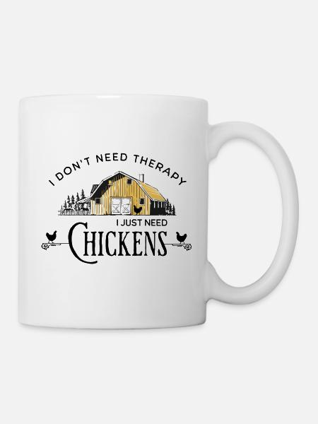 Hühnerfarm-Therapie - Tasse - Weiß