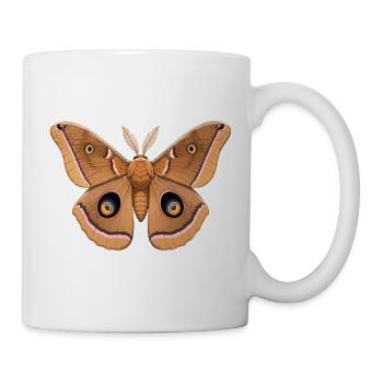 Polyphemus Moth Antheraea Polyphemus Style de dessin animé - Mug blanc - blanc - Droite