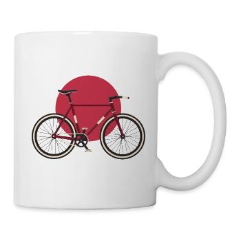 Fixie Fahrrad Japan Style Shirt - Tasse - Weiß - Rechts