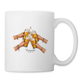 Teamwork - man trinkt nicht allein - Tasse - Weiß - Rechts