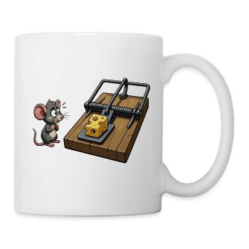 Käsefalle Maus Cartoon - Tasse - Weiß - Rechts