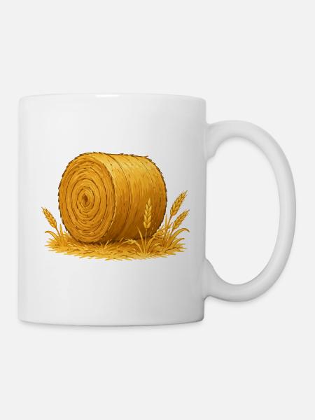 Goldenes Heuballen Motiv - Tasse - Weiß