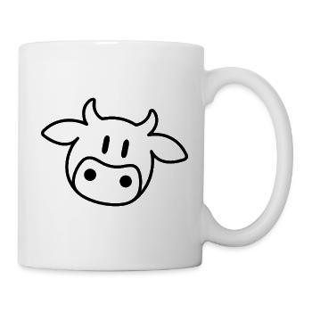 Süße Babykuh Kälbchen Bauernhof Liebe - Tasse - Weiß - Rechts