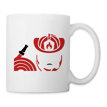 Feuerwehrhelm Schlauch Icon - Tasse - Weiß - Rechts
