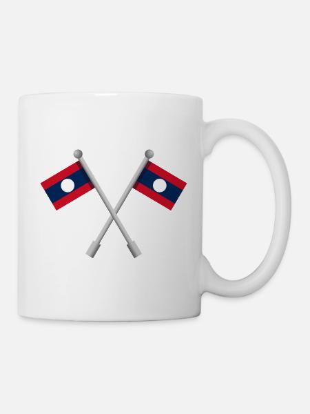 Laotische Flagge - Tasse - Weiß