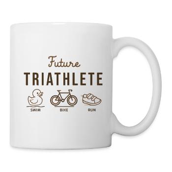 Zukünftiger Triathlet – Baby-Triathlon-Sporthumor - Tasse - Weiß - Rechts