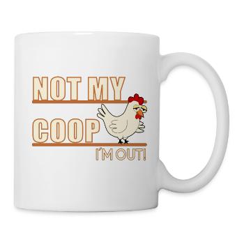 Auf Wiedersehen, Abschiedshuhn, - Tasse - Weiß - Rechts