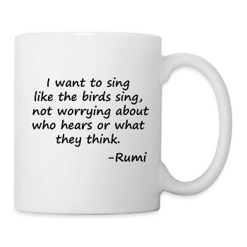 Ich-will-wie-die-Vögel-singen-sing_-nicht-Sorgen- - Tasse - Weiß - Rechts