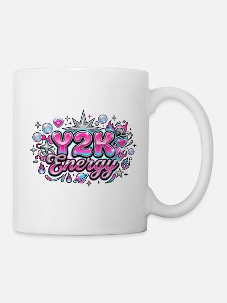 Y2K Energy 2000er-Grafik - Tasse - Weiß