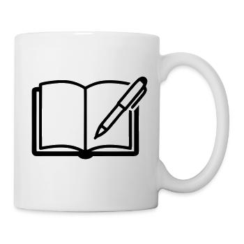 Offenes Buch Kugelschreiber Logo - Tasse - Weiß - Rechts