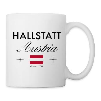 Hallstatt Österreich Koordinaten Reise Souvenir - Tasse - Weiß - Rechts