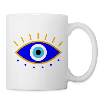 Böser Augenwimpern Griechisch Kein Übel Nazar - Tasse - Weiß - Rechts