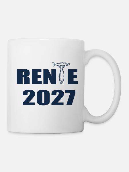 Rente 2027, Angler Fischer - Tasse - Weiß