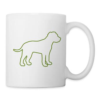 Hundesilhouette in Linienkunst - Tasse - Weiß - Rechts
