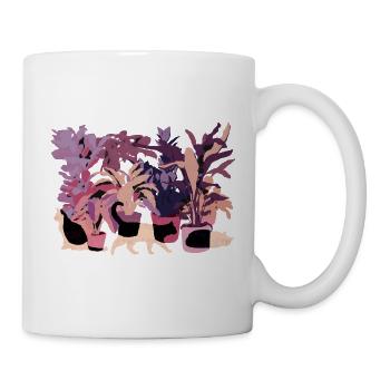 KATZEN UND PFLANZEN - Tasse - Weiß - Rechts