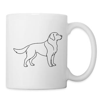 Labrador Retriever Lineart Minimalistisches Design - Tasse - Weiß - Rechts