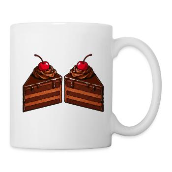 Doppelte Schokoladentorte mit Kirsche - Tasse - Weiß - Rechts