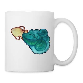 Azure Swirl und Ember Cloud - Tasse - Weiß - Rechts