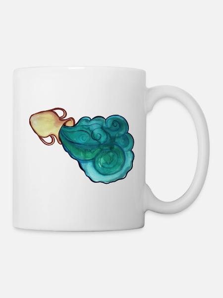 Azure Swirl und Ember Cloud - Tasse - Weiß