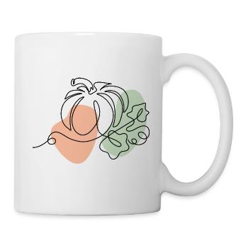 Abstrakte Linienformen mit Farbklecksen - Tasse - Weiß - Rechts