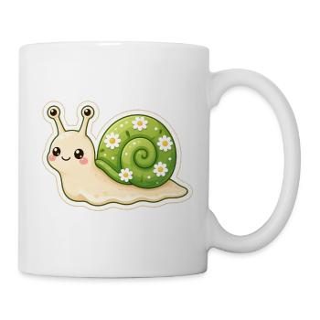 Garden Snail Smile – Garten Schnecke Lächeln - Tasse - Weiß - Rechts