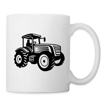 Traktor mit Fahrer Symbol - Tasse - Weiß - Rechts